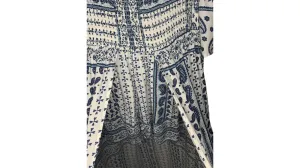 Bohemian Blue and White Maxi Dress with Shorts, XL