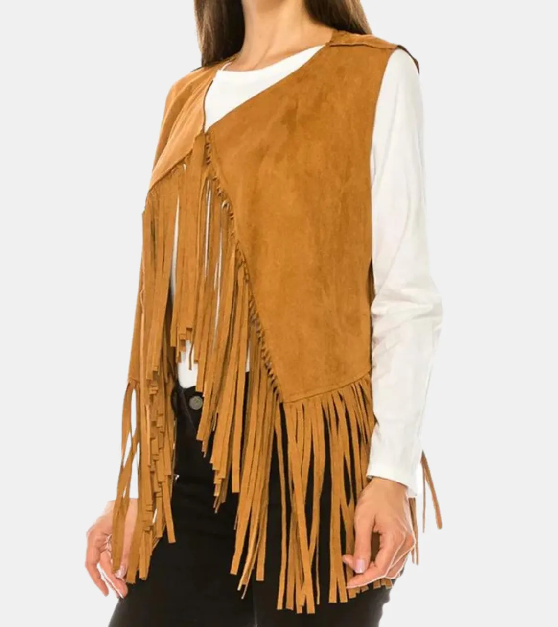 Giovanna Women's Brown Suede Leather Vest