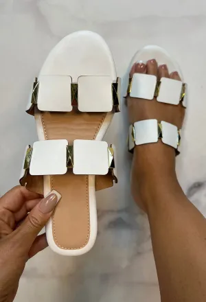 Gotta Have It White Stud Detail Sandals