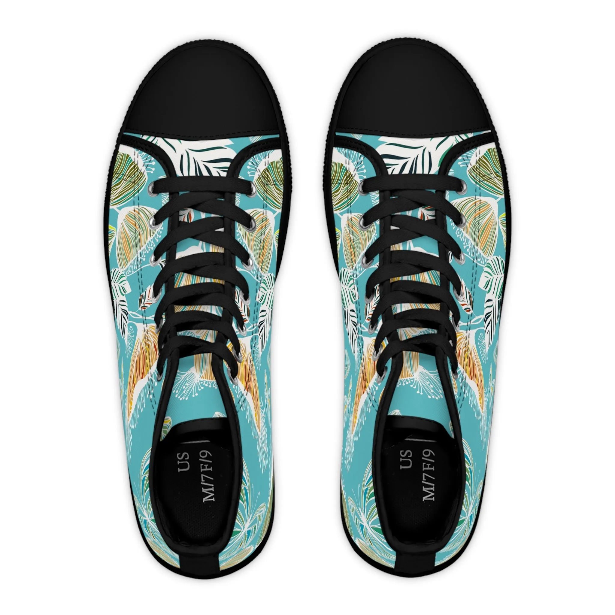 Hand Drawn Flowers Women's High Top Sneakers