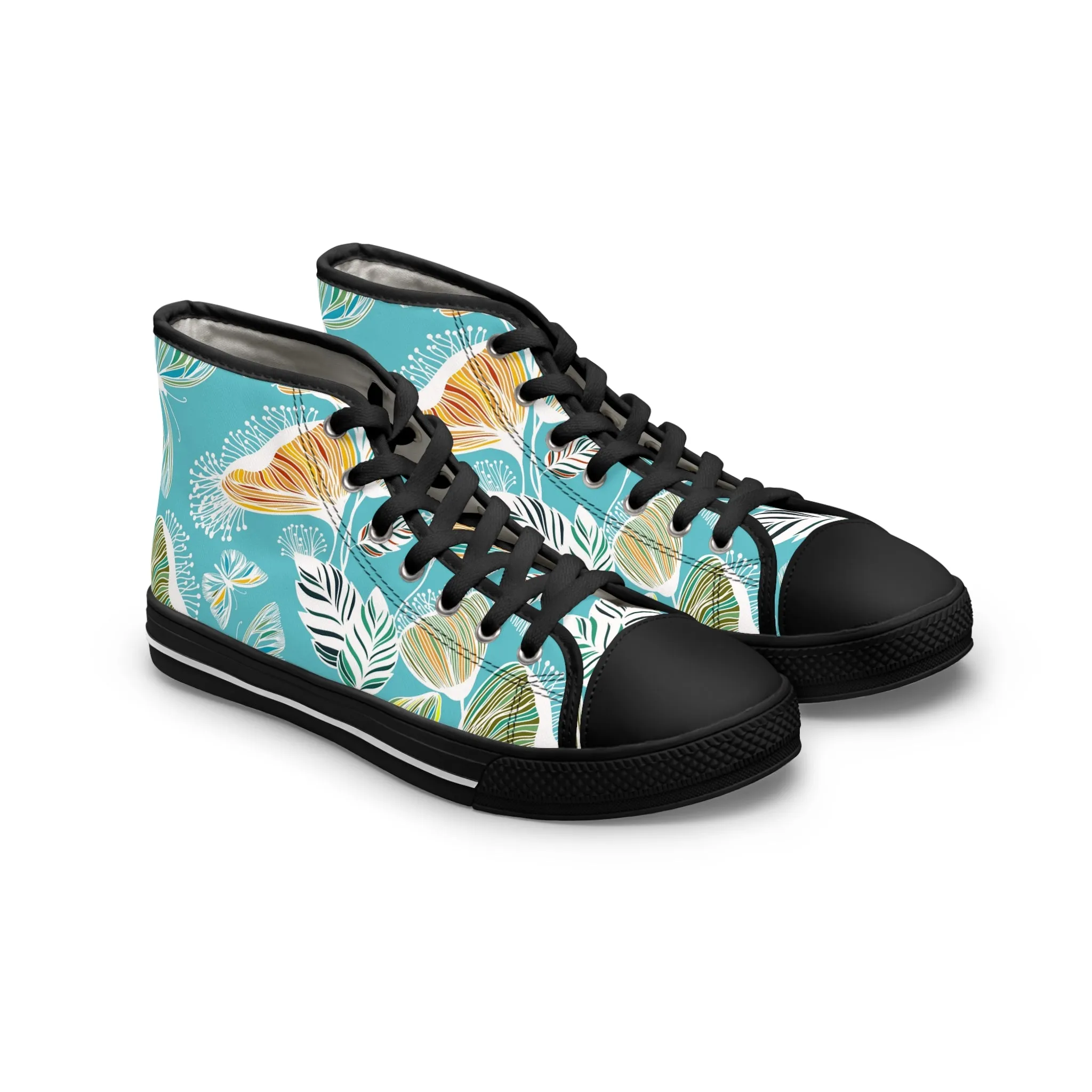Hand Drawn Flowers Women's High Top Sneakers