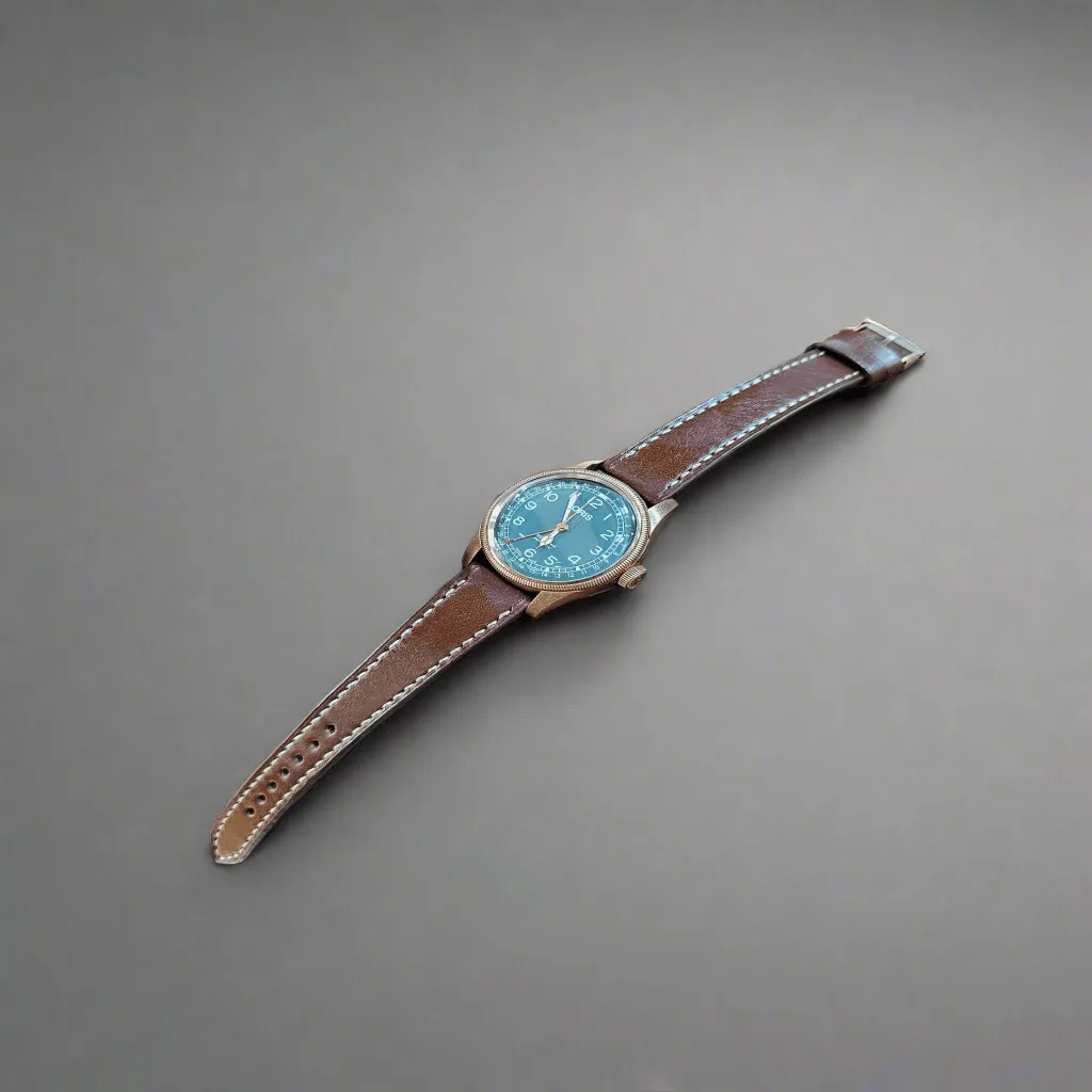 Handmade green suede strap for Oris