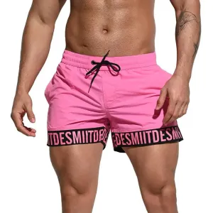 Men's Alphabet Splicing Loose Board Swimming Shorts Sports Trunks