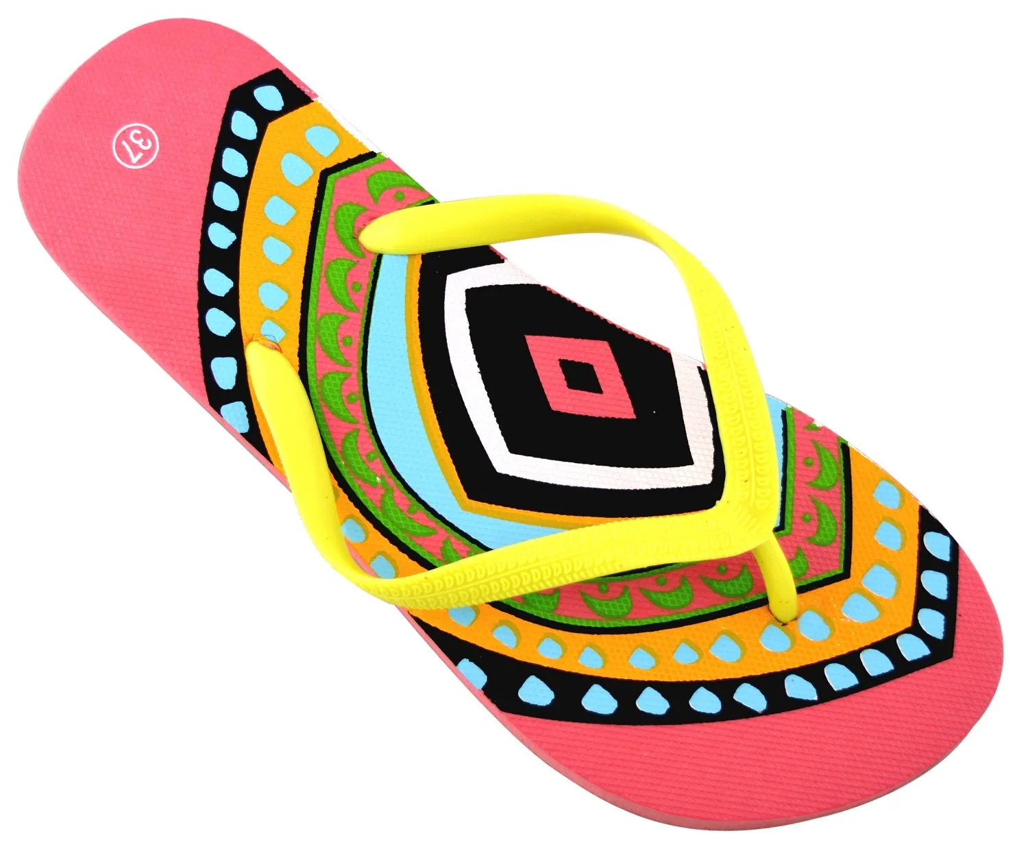 OCTAVE Ladies Summer Beach Wear Flip Flops - Optic Illusion Design