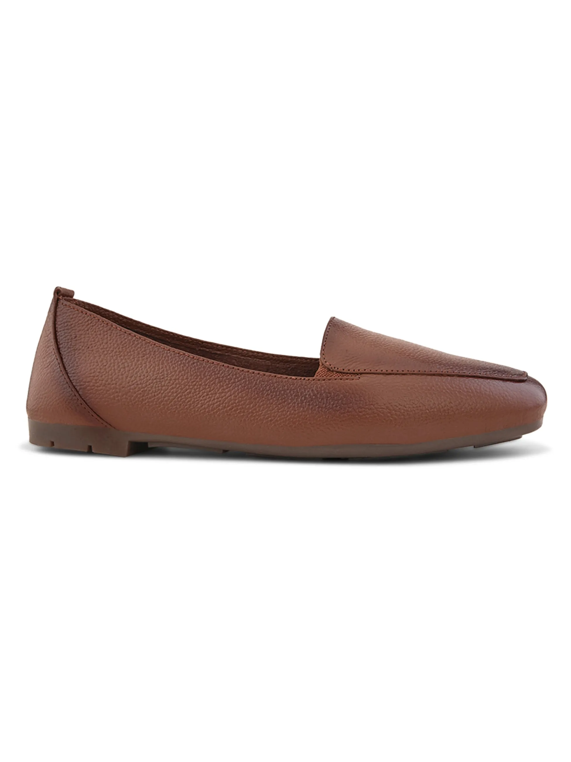 Pelle Albero Female's Brown Leather Flat Ballerina