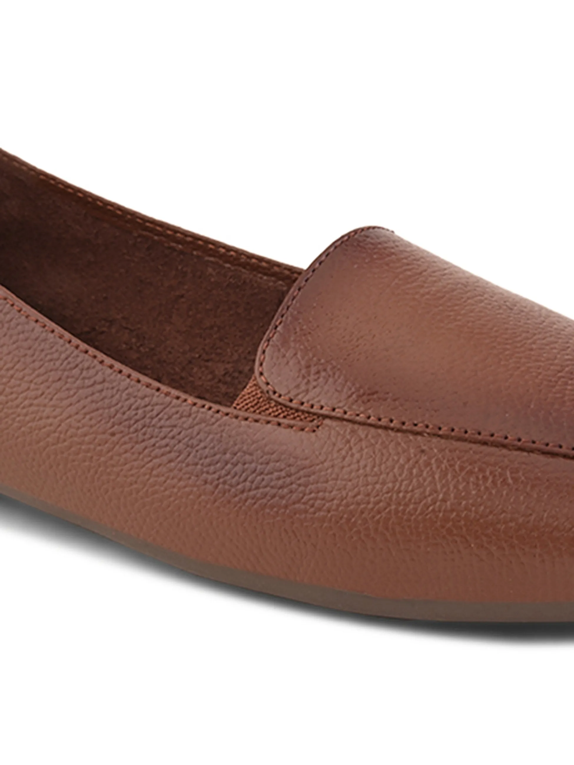 Pelle Albero Female's Brown Leather Flat Ballerina
