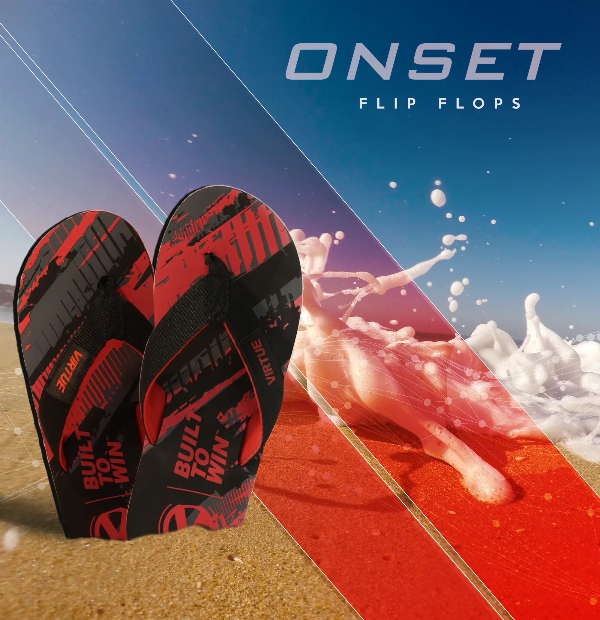 Virtue Onset Flip-Flops - Graphic Red