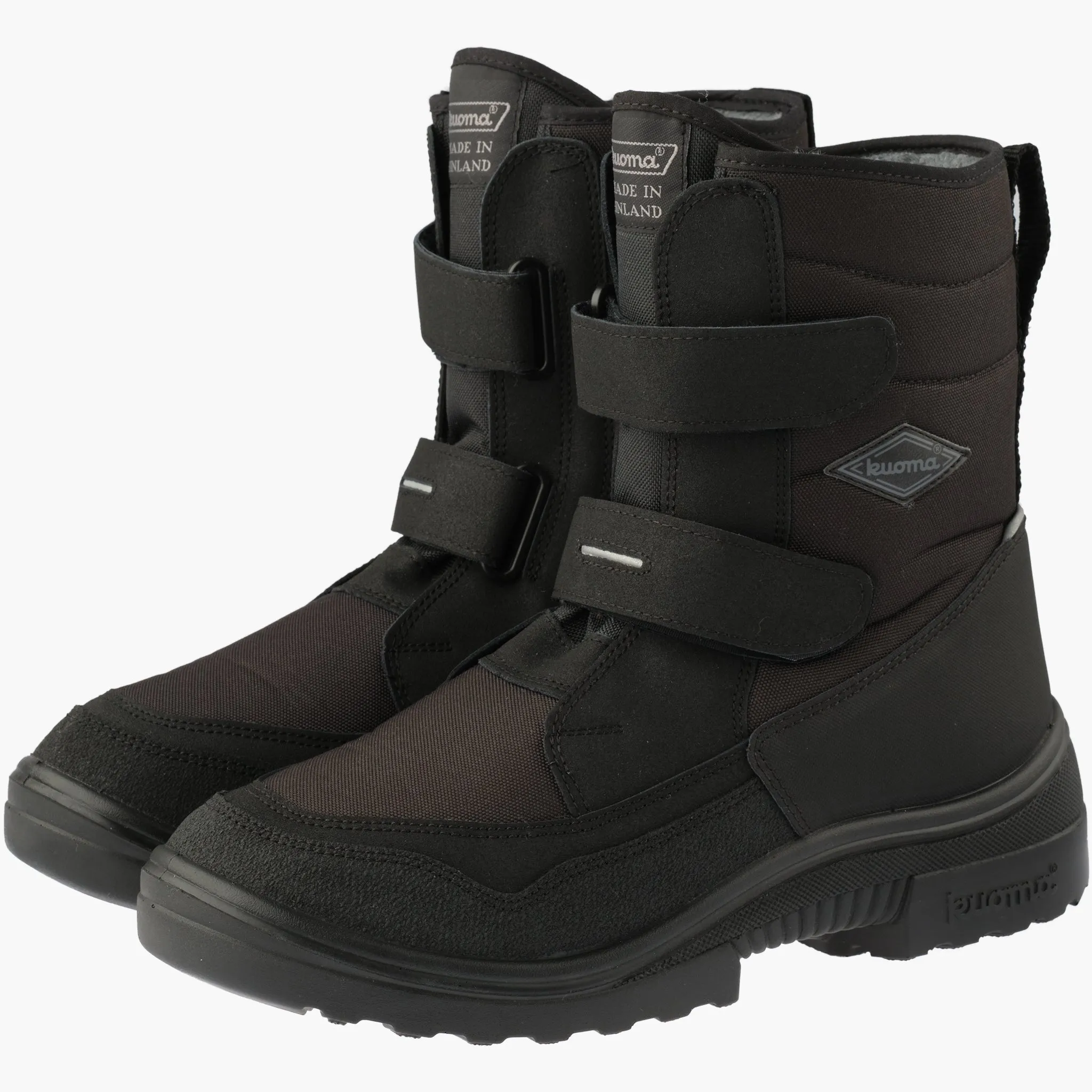 Winter boots with strap closure Crosser, Black/Black