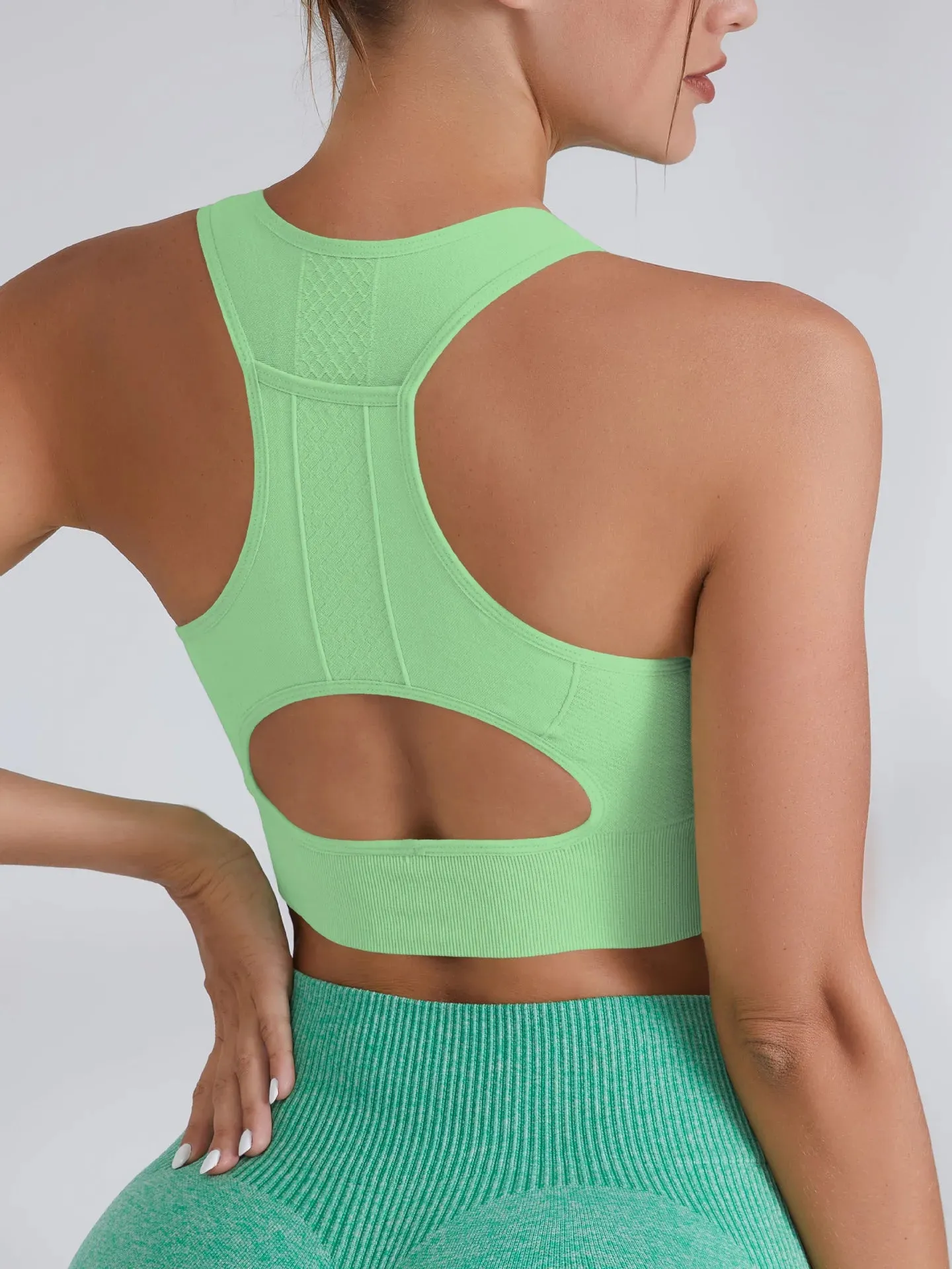 Women's Tank Top Sports Bra with Phone Pocket Push Up Yoga Gym Fitness Top