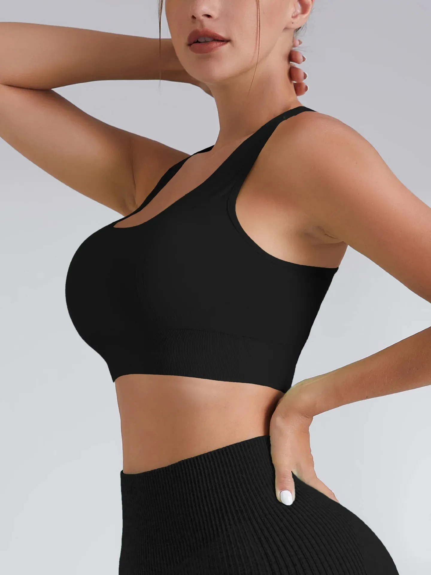 Women's Tank Top Sports Bra with Phone Pocket Push Up Yoga Gym Fitness Top