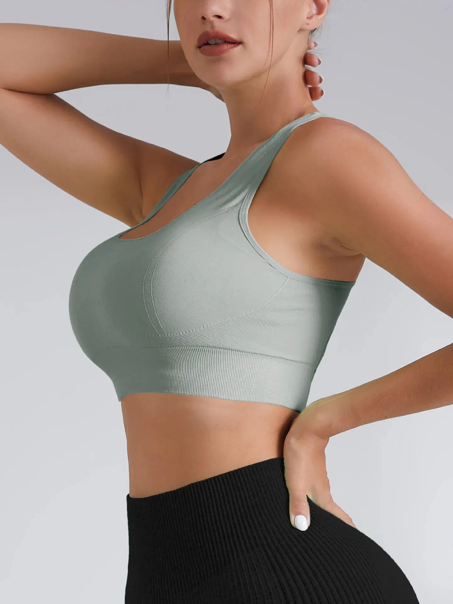 Women's Tank Top Sports Bra with Phone Pocket Push Up Yoga Gym Fitness Top