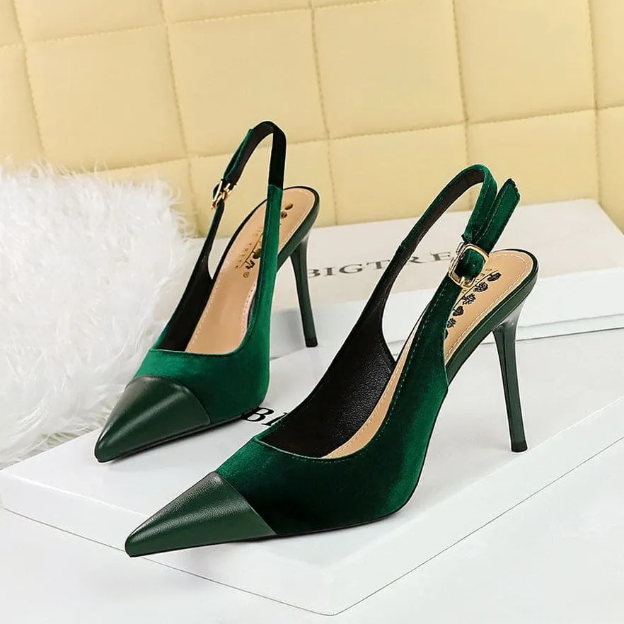 Women's Thick Suede High Heel Shoes
